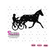 Harness Racing Horse and Driver - Transparent PNG, SVG - Silhouette, Cricut, Scan N Cut