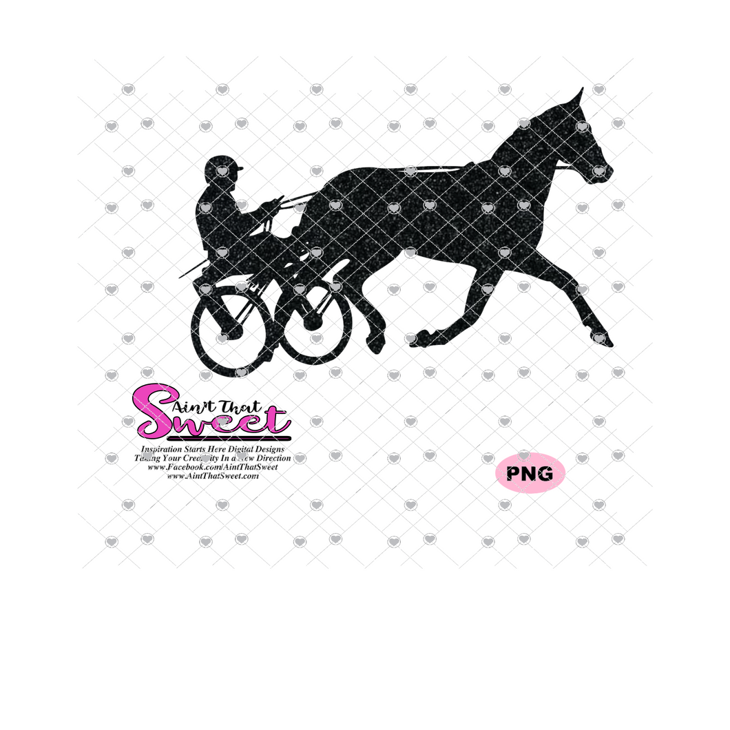 Harness Racing Horse and Driver - Transparent PNG, SVG - Silhouette, Cricut, Scan N Cut