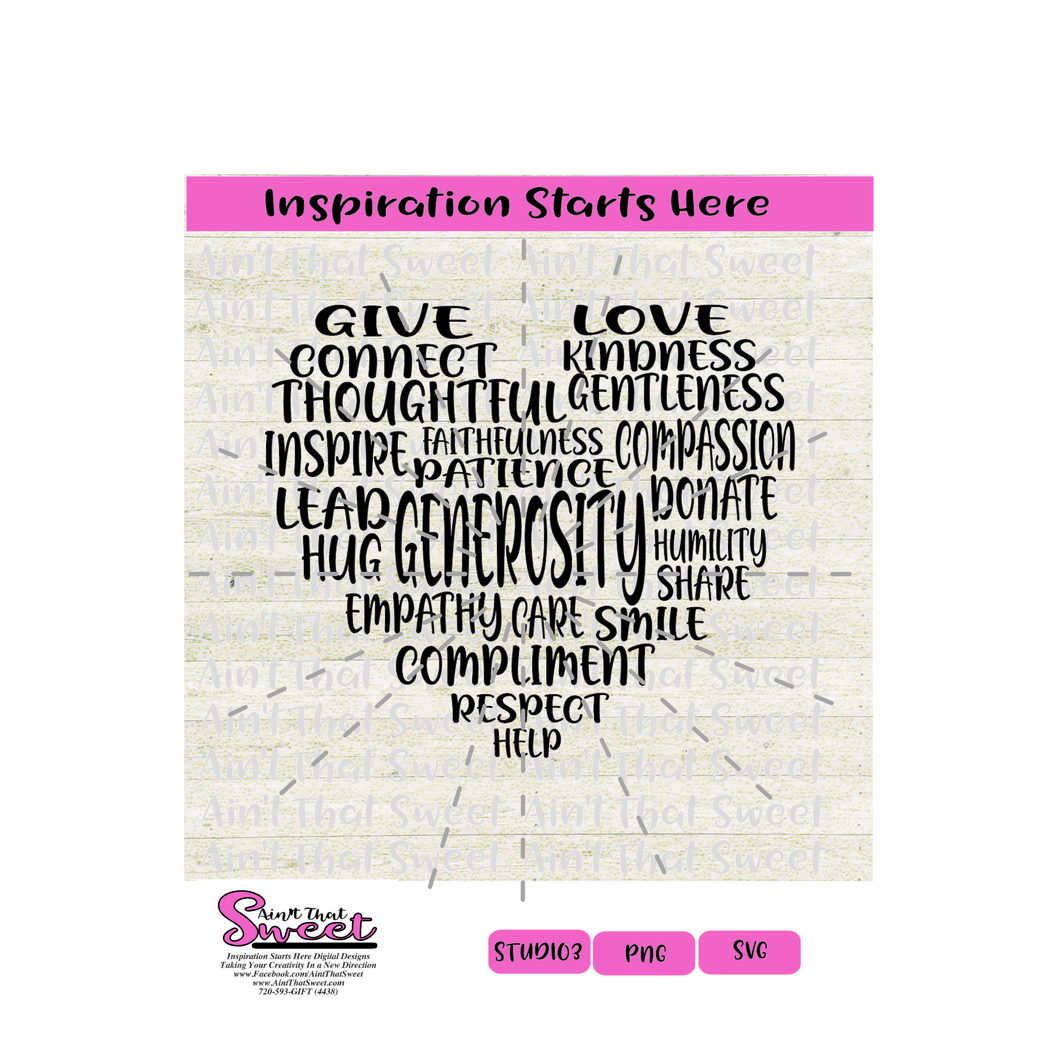 Heart Of Encouraging Words, Generosity Love Kindness Compassion Thoughtful Patience Faithfulness Humility -Transparent PNG, SVG