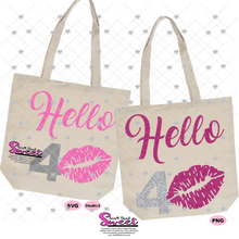 Hello 40 with Lips - Transparent PNG, SVG  - Silhouette, Cricut, Scan N Cut