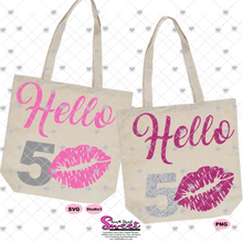 Hello 50 with Lips - Transparent PNG, SVG  - Silhouette, Cricut, Scan N Cut
