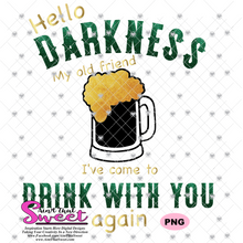 Hello Darkness My Old Friend, I've Come To Drink With You Again - Transparent PNG, SVG  - Silhouette, Cricut, Scan N Cut