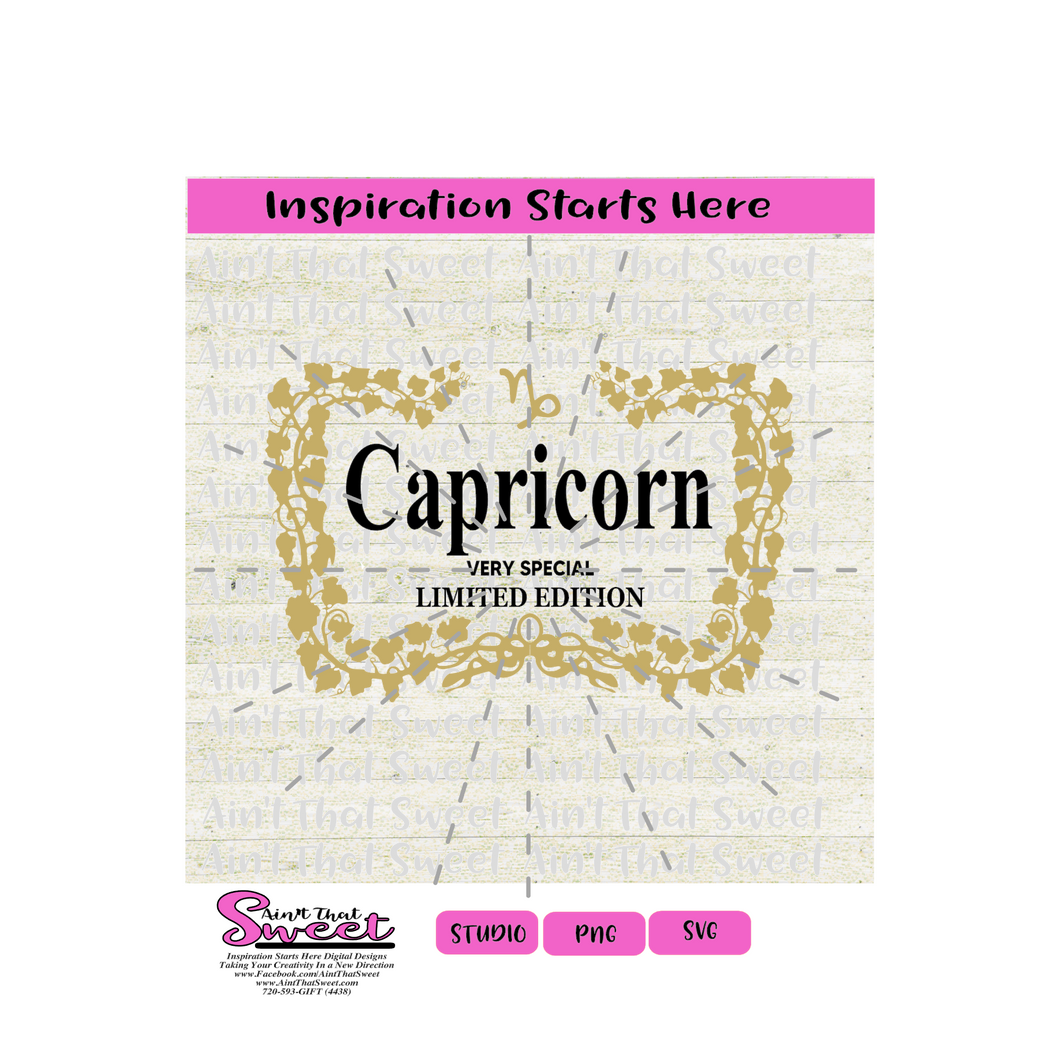 Henny Border with Capricorn (Very Special Limited Edition) -Transparent PNG, SVG  - Silhouette, Cricut, Scan N Cut