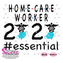 Home Care Worker 2020 With Caduceus and Mask - Transparent PNG, SVG  - Silhouette, Cricut, Scan N Cut