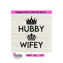 Hubby Wifey with Crowns - Two shirt design - Transparent PNG, SVG - Silhouette, Cricut, Scan N Cut