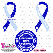 Hydrocephalus Fight Ribbons Warrior Strength Hope Courage - Transparent PNG, SVG  - Silhouette, Cricut, Scan N Cut