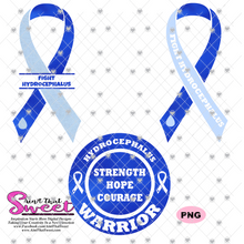 Hydrocephalus Fight Ribbons Warrior Strength Hope Courage - Transparent PNG, SVG  - Silhouette, Cricut, Scan N Cut