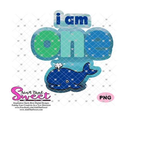 I Am One - Whale Spouting - Transparent PNG, SVG  - Silhouette, Cricut, Scan N Cut