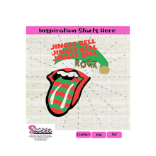 Jingle Bell Rock Big Tongue Lips, Santa Hat - Transparent PNG, SVG  - Silhouette, Cricut, Scan N Cut