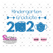 Kindergarten Graduate 2020 With Toilet Paper And Mask - Transparent PNG, SVG - Silhouette, Cricut, Scan N Cut
