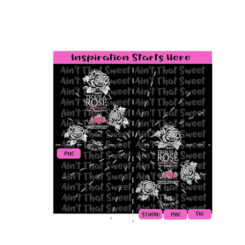 Liqueur De Tequila Rose Strawberry Cream | Strawberries | Roses | Transparent PNG, SVG  - Silhouette, Cricut, Scan N Cut