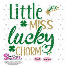 Little Miss Lucky Charm - Transparent PNG, SVG - Silhouette, Cricut, Scan N Cut