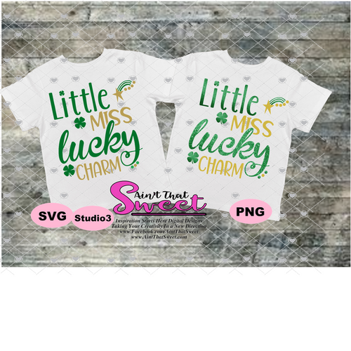 Little Miss Lucky Charm - Transparent PNG, SVG - Silhouette, Cricut, Scan N Cut
