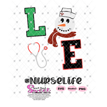 Love Nurse Life Snowman Stethoscope, #NurseLife - Transparent SVG-PNG  - Silhouette, Cricut, Scan N Cut