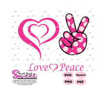 Love Peace Heart Hand - Transparent SVG-PDF-PNG  - Silhouette, Cricut, Scan N Cut