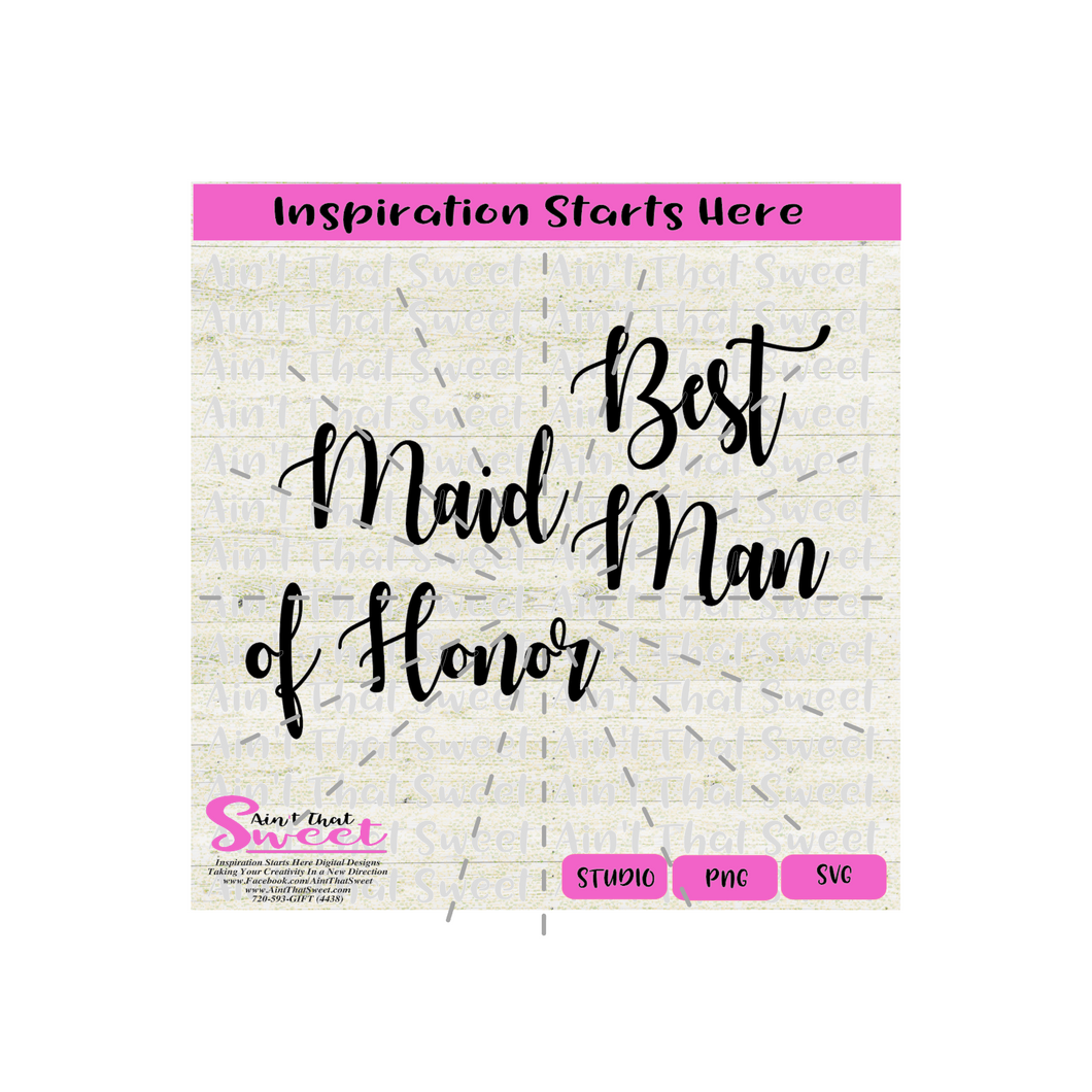Maid Of Honor | Best Man - Transparent PNG, SVG  - Silhouette, Cricut, Scan N Cut
