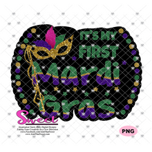 My First Mardi Gras With Mask - Transparent PNG, SVG - Silhouette, Cricut, Scan N Cut
