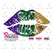 Mardi Gras Lips With Fleur De Lis - Transparent PNG, SVG- Silhouette, Cricut, Scan N Cut