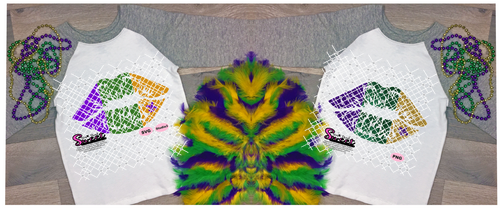 Mardi Gras Lips With Fleur De Lis - Transparent PNG, SVG- Silhouette, Cricut, Scan N Cut