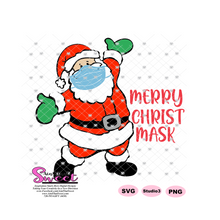 Merry Christ Mask Masked Santa - Transparent PNG, SVG  - Silhouette, Cricut, Scan N Cut