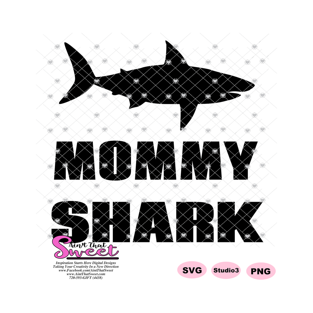 Mommy Shark and Daddy Shark Designs Transparent SVG-PNG Silhouette, Cricut, Scan N Cut
