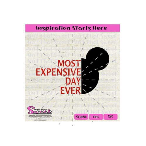 Most Expensive Day Ever | Mouse Ears -Transparent PNG, SVG  - Silhouette, Cricut, Scan N Cut