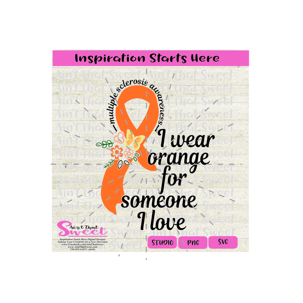 Multiple Sclerosis Awareness Ribbon with Flowers - Transparent PNG, SV ...
