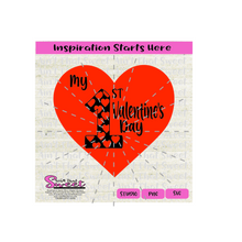 My First (1st) Valentine's Day with Hearts - Transparent PNG, SVG  - Silhouette, Cricut, Scan N Cut