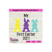 My First Easter 2021 Bunnies Cottontails - Transparent PNG, SVG  - Silhouette, Cricut, Scan N Cut