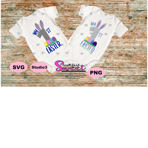 My First Easter With Eggs - Transparent PNG, SVG - Silhouette, Cricut, Scan N Cut