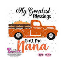 My Greatest Blessings Call Me Nana Plaid Pumpkin Truck - Transparent PNG, SVG  - Silhouette, Cricut, Scan N Cut