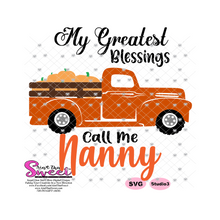My Greatest Blessings Call Me Nanny Plaid Pumpkin Truck - Transparent PNG, SVG  - Silhouette, Cricut, Scan N Cut