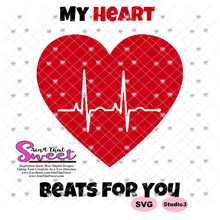 My Heart Beats For You  - Transparent PNG, SVG - Silhouette, Cricut, Scan N Cut