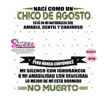 Naci Como Un Chico De - Agosto-Spanish - Transparent PNG, SVG - Silhouette, Cricut, Scan N Cut