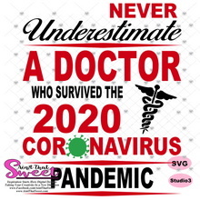 Never Underestimate A Doctor Who Survived The Coronavirus Pandemic  - Caduceus - Transparent PNG, SVG - Silhouette, Cricut, Scan N Cut
