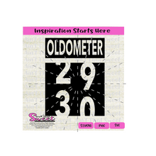 Oldometer - Turning 29 to 30 - Transparent PNG, SVG  - Silhouette, Cricut, Scan N Cut