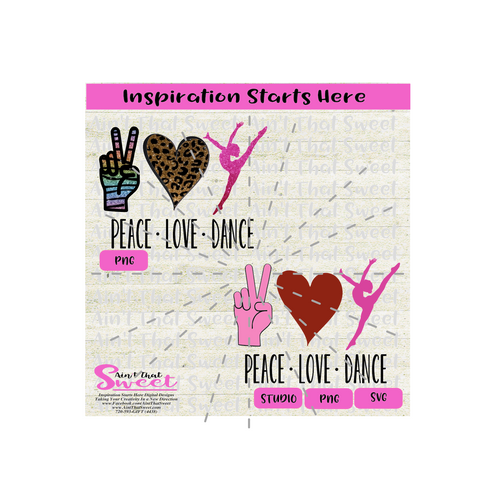 Peace Love Dance (Hand Heart Dancer) - Transparent PNG, SVG  - Silhouette, Cricut, Scan N Cut