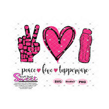Peace Love Tupperware Hand Heart - Transparent PNG, SVG  - Silhouette, Cricut, Scan N Cut