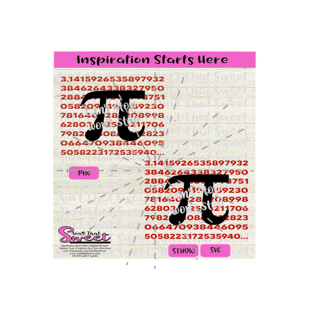 Pi Day - Pi Symbol, Numbers to Infinity, Can't Stop Won't Stop - Transparent PNG, SVG, Silhouette, Cricut, Scan N Cut