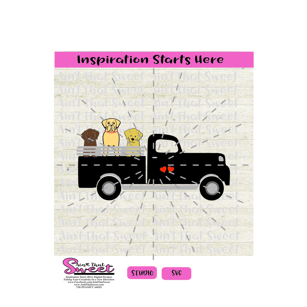 PickUp Truck with Dogs - SVG and Studio Only - Silhouette, Cricut, Scan N Cut