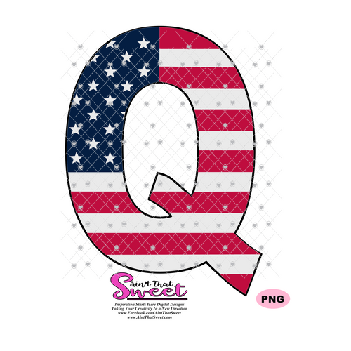 Q Stars Stripes - Transparent PNG, SVG  - Silhouette, Cricut, Scan N Cut