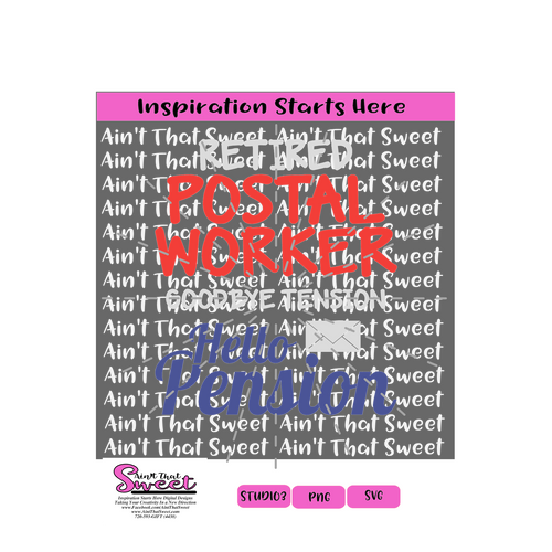 Retired Postal Worker Goodbye Tension Hello Pension - Transparent PNG, SVG  - Silhouette, Cricut, Scan N Cut