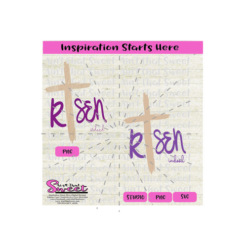 Risen Indeed with Cross - Transparent PNG & SVG  - Silhouette, Cricut, Scan N Cut