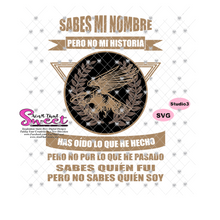 Sabes Mi Nombre-Marzo-Spanish with Eagle - Transparent PNG, SVG - Silhouette, Cricut, Scan N Cut