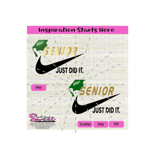 Senior Graduating | Swish | Just Did It | Graduation Cap | 2021 - Transparent PNG, SVG  - Silhouette, Cricut, Scan N Cut