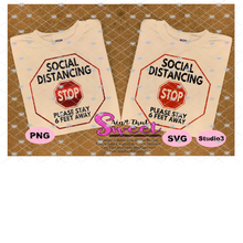 Social Distancing - Please Stay 6 Feet Away, Stop Sign - Transparent PNG, SVG - Silhouette, Cricut, Scan N Cut