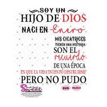 Soy Un Hijo De Dios Naci En Enero-Spanish-Offset - Transparent PNG, SVG - Silhouette, Cricut, Scan N Cut