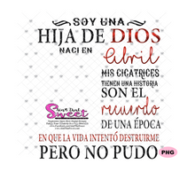 Soy Una Hija De Dios Naci En-Abril-Spanish-Offset - Transparent PNG, SVG - Silhouette, Cricut, Scan N Cut