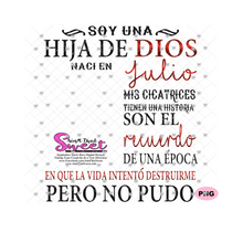 Soy Una Hija De Dios Naci En-Julio-Spanish-Offset - Transparent PNG, SVG - Silhouette, Cricut, Scan N Cut