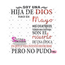 Soy Una Hija De Dios Naci En-Mayo-Spanish-Offset - Transparent PNG, SVG - Silhouette, Cricut, Scan N Cut